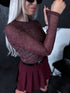 BORDO tīkliņveida tops "DARK BROWNIE"